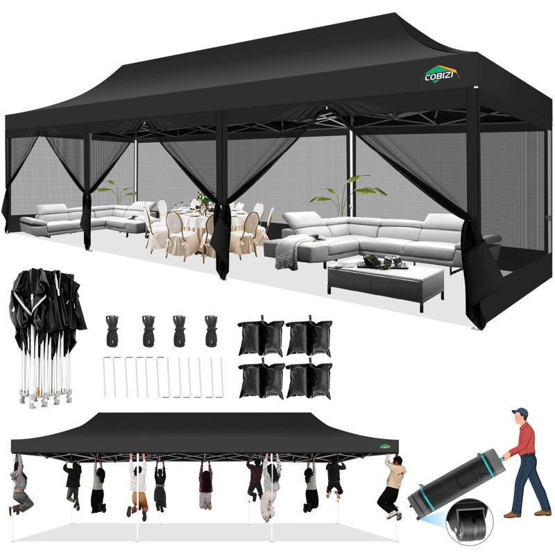公式の  Cobizi 30 Ft. W x 10 Ft. D Pop up Gazebos with 8 Mosquito パーツ
